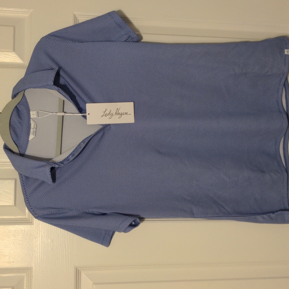 Lady Hagen blue golf shirt
